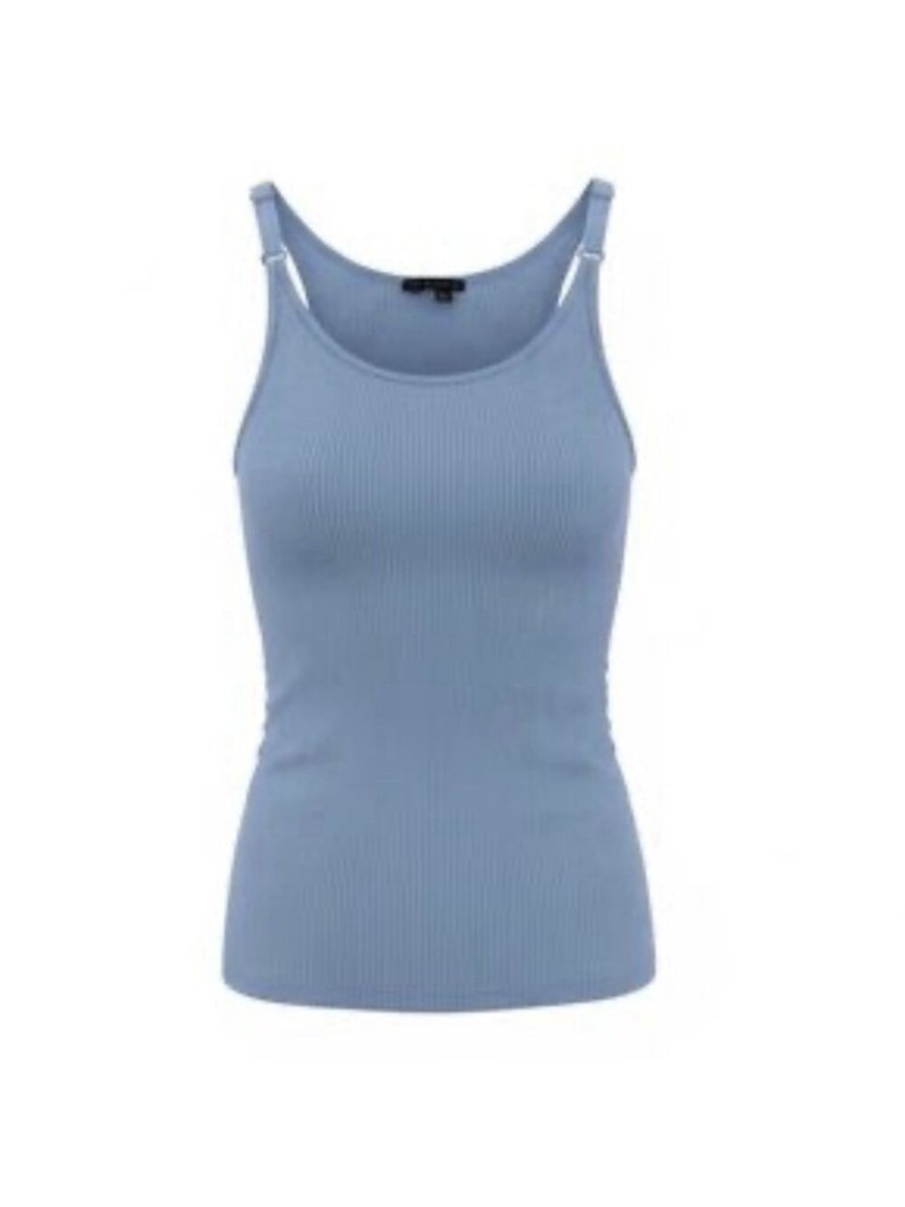 Theory Blue Ribbed Tank Top Adjustable Straps Medium Flattering Quiet Luxury